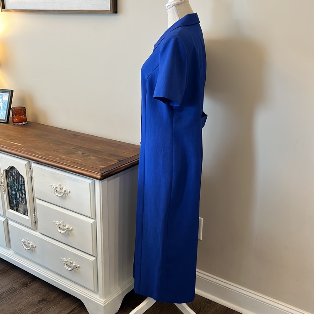 Vintage Periwinkle Collared Button Down Dress - image 5